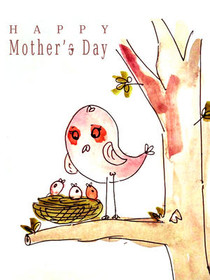 Whimsical Mother's Day Bird Card