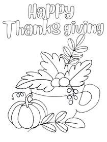 Happy Thanksgiving Coloring Card