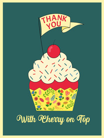 Thank You Cupcake with Cherry on Top