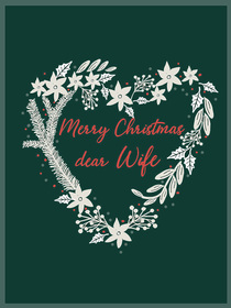 Merry Christmas Dear Wife Heart Wreath