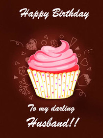 Happy Birthday Husband Cupcake Card