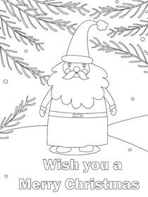 Santa Christmas Coloring Card