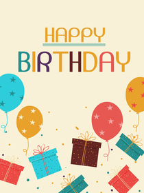 Colorful Birthday Balloons and Gifts