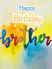 Happy Birthday Brother Watercolor