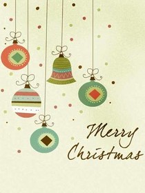 Retro Ornaments Merry Christmas