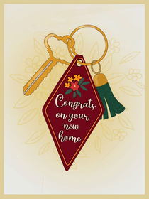 New Home Keychain Congratulations