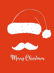Santa Hat & Mustache Christmas Card