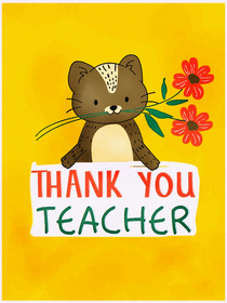 Thank You Teacher Cat Card