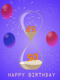49 to 50 Birthday Hourglass Card
