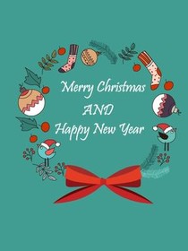 Merry Christmas and Happy New Year Wreath