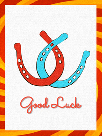 Good Luck Horseshoe Greeting Card