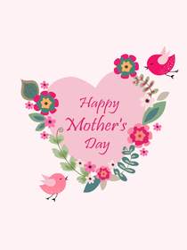 Happy Mother's Day Floral Heart