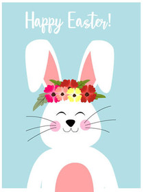 Happy Easter Bunny Floral Card