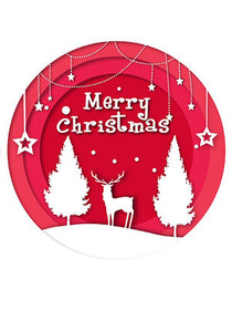 Merry Christmas Red Paper Cut Card