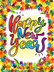 Colorful Happy New Year Greeting Card