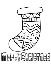 Merry Christmas Stocking Coloring Card