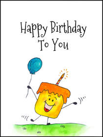 Happy Birthday Cheerful Character Card