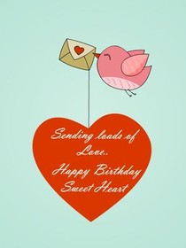 Love Letter Birthday Heart Card