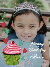 Happy Birthday Princess Cupcake Card