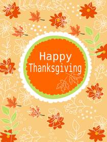 Happy Thanksgiving Autumn Leaves