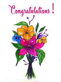 Congratulations Floral Bouquet Card