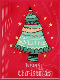 Festive Patterned Christmas Tree Card