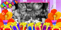 Colorful Birthday Celebration Photo Card