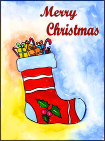 Classic Christmas Stocking Greeting Card