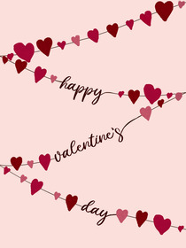 Happy Valentine's Day Heart Garland