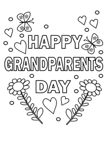 Happy Grandparents Day Coloring Card