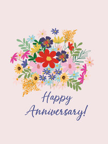 Happy Anniversary Floral Greeting Card