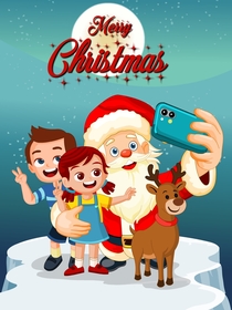 Santa Selfie Christmas Greeting Card