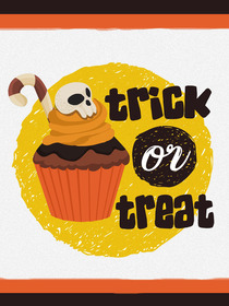 Trick or Treat Halloween Cupcake Card