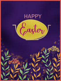 Happy Easter Floral Greeting Card