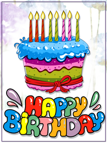 Colorful Birthday Cake Card