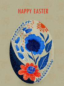 Happy Easter Floral Egg Card