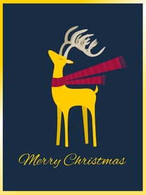 Golden Reindeer Christmas Card