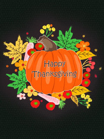 Happy Thanksgiving Pumpkin Greeting Card