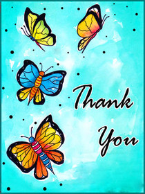 Colorful Butterflies Thank You Card