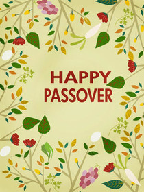 Happy Passover Floral Greeting Card