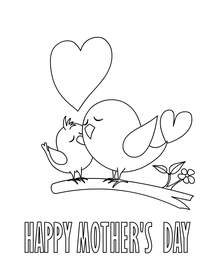 Happy Mother's Day Bird with Hearts