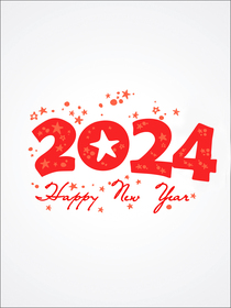 Red 2024 Happy New Year Greeting Card