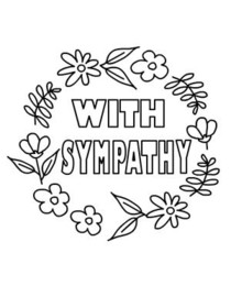 With Sympathy Floral Coloring Card
