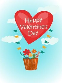 Happy Valentine's Day Hot Air Balloon