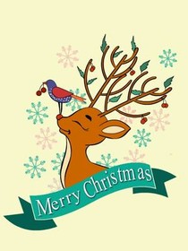 Merry Christmas Reindeer Greeting Card