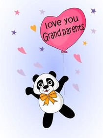 Love You Grandparents Panda Balloon