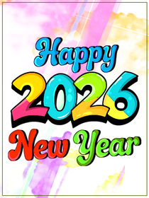 Happy 2026 New Year Greeting Card