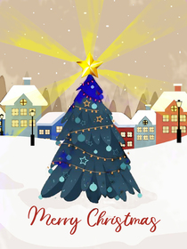 Classic Christmas Town Greeting Card