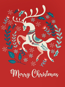 Festive Reindeer Christmas Card