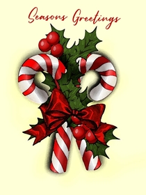 Festive Candy Cane Holiday Greetings